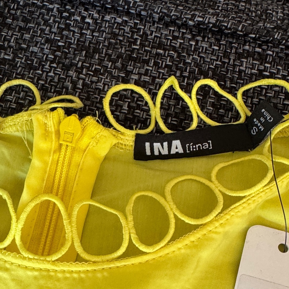 Ina Bright Yellow Ruffle Long-Sleeve Blouse - Picture 6 of 10
